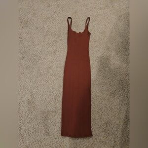 Orange bodycon dress